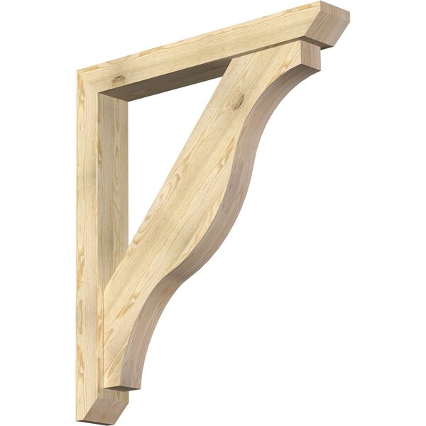 Ekena Millwork Funston Slat Rough Sawn Bracket w/ Offset Brace, Douglas Fir, 6"W x 42"D x 48"H BKT0604X42X48FST06RDF - main